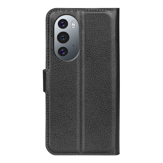 Motorola Edge 30 Pro Hoesje, MobyDefend Kunstleren Wallet Book Case (Sluiting Voorkant), Zwart