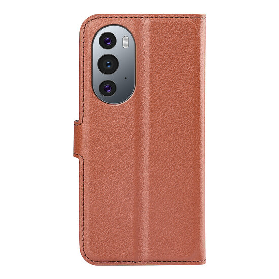 Motorola Edge 30 Pro Hoesje - MobyDefend Kunstleren Wallet Book Case (Sluiting Voorkant) - Bruin