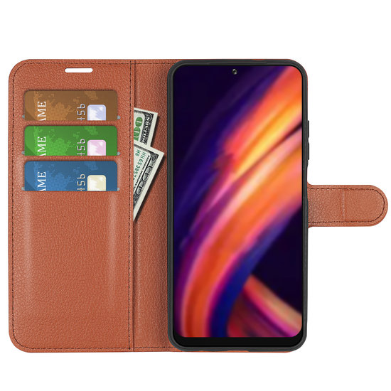 Motorola Edge 30 Pro Hoesje - MobyDefend Kunstleren Wallet Book Case (Sluiting Voorkant) - Bruin