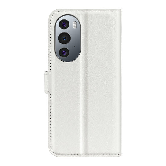 Motorola Edge 30 Pro Hoesje, MobyDefend Kunstleren Wallet Book Case (Sluiting Voorkant), Wit