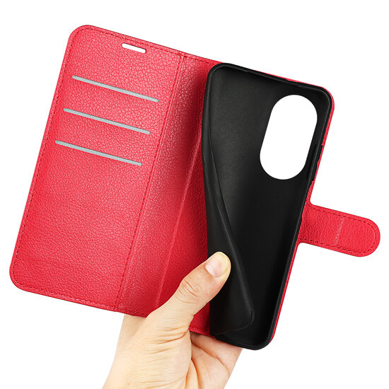 Motorola Edge 30 Pro Hoesje - MobyDefend Kunstleren Wallet Book Case (Sluiting Voorkant) - Rood