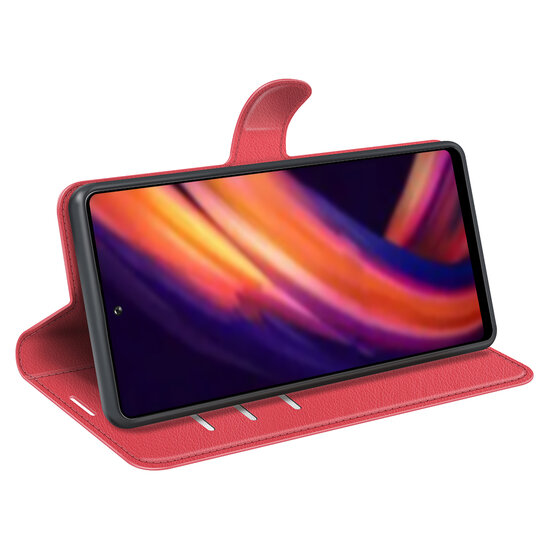 Motorola Edge 30 Pro Hoesje - MobyDefend Kunstleren Wallet Book Case (Sluiting Voorkant) - Rood