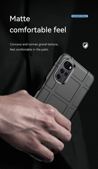 Motorola Moto G22 Hoesje, Rugged Shield TPU Gelcase, Zwart