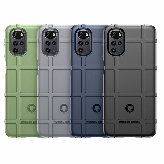 Motorola Moto G22 Hoesje - Mobydefend Rugged Shield TPU Backcover - Blauw