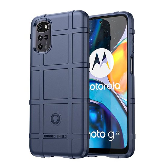 Motorola Moto G22 Hoesje - Mobydefend Rugged Shield TPU Backcover - Blauw