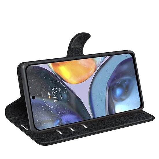 Motorola Moto G22 Hoesje - MobyDefend Kunstleren Wallet Book Case (Sluiting Voorkant) - Zwart