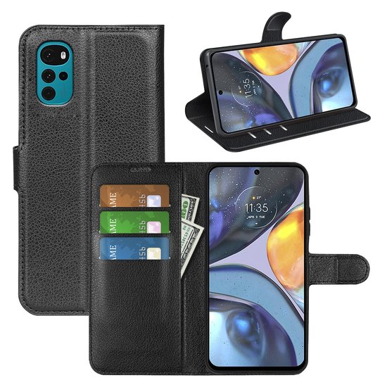 Motorola Moto G22 Hoesje - MobyDefend Kunstleren Wallet Book Case (Sluiting Voorkant) - Zwart