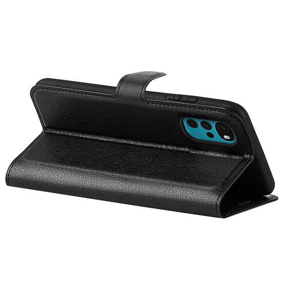 Motorola Moto G22 Hoesje, MobyDefend Kunstleren Wallet Book Case (Sluiting Voorkant), Zwart