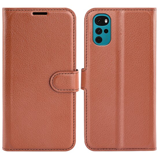 Motorola Moto G22 Hoesje, MobyDefend Kunstleren Wallet Book Case (Sluiting Voorkant), Bruin