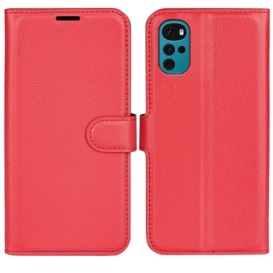 Motorola Moto G22 Hoesje, MobyDefend Kunstleren Wallet Book Case (Sluiting Voorkant), Rood