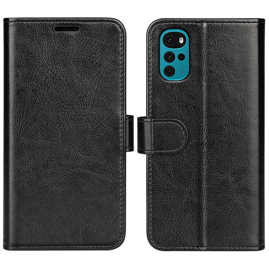 Motorola Moto G22 Hoesje - MobyDefend Wallet Book Case (Sluiting Achterkant) - Zwart