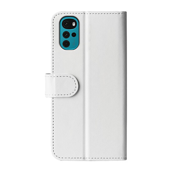Motorola Moto G22 Hoesje, MobyDefend Wallet Book Case (Sluiting Achterkant), Wit
