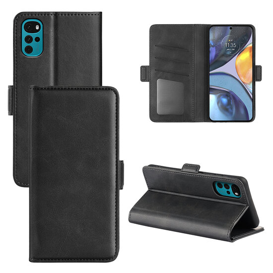 Motorola Moto G22 Hoesje - MobyDefend Luxe Wallet Book Case (Sluiting Zijkant) - Zwart