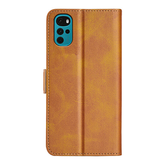 Motorola Moto G22 Hoesje, MobyDefend Luxe Wallet Book Case (Sluiting Zijkant), Lichtbruin