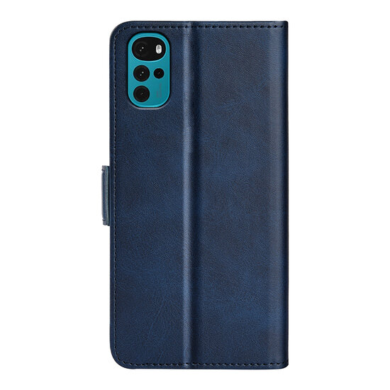 Motorola Moto G22 Hoesje - MobyDefend Luxe Wallet Book Case (Sluiting Zijkant) - Blauw