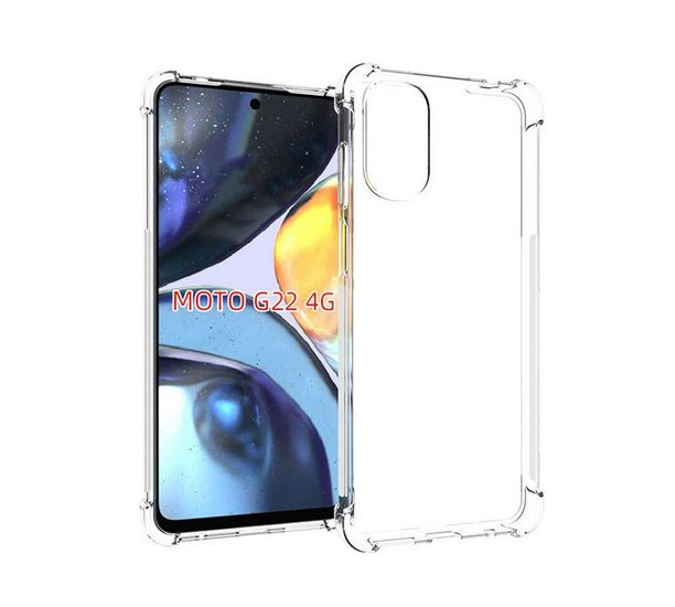 Motorola Moto G22 Hoesje - MobyDefend Transparante Shockproof TPU Backcover - Verstevigde Hoeken - Volledig Doorzichtig
