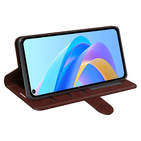 Oppo A76 / Oppo A96 Hoesje - MobyDefend Wallet Book Case (Sluiting Achterkant) - Bruin