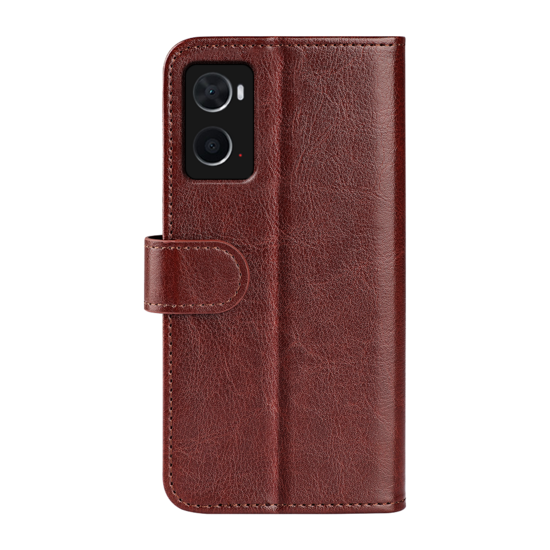 Oppo A76 / Oppo A96 Hoesje - MobyDefend Wallet Book Case (Sluiting Achterkant) - Bruin