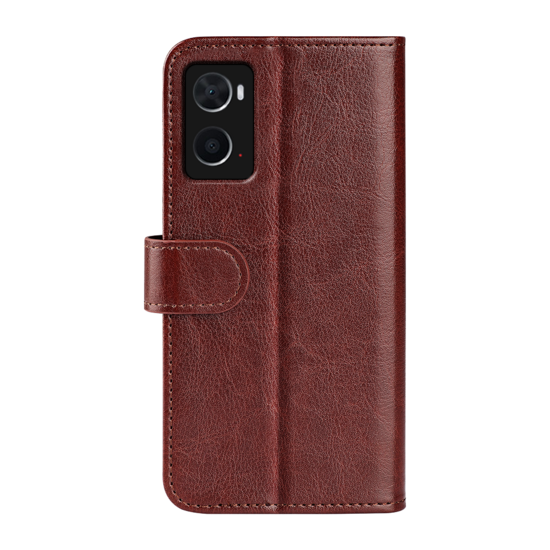 Oppo A76 / Oppo A96 Hoesje, MobyDefend Wallet Book Case (Sluiting Achterkant), Bruin