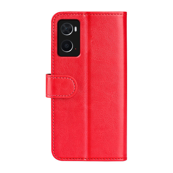 Oppo A76 / Oppo A96 Hoesje, MobyDefend Wallet Book Case (Sluiting Achterkant), Rood