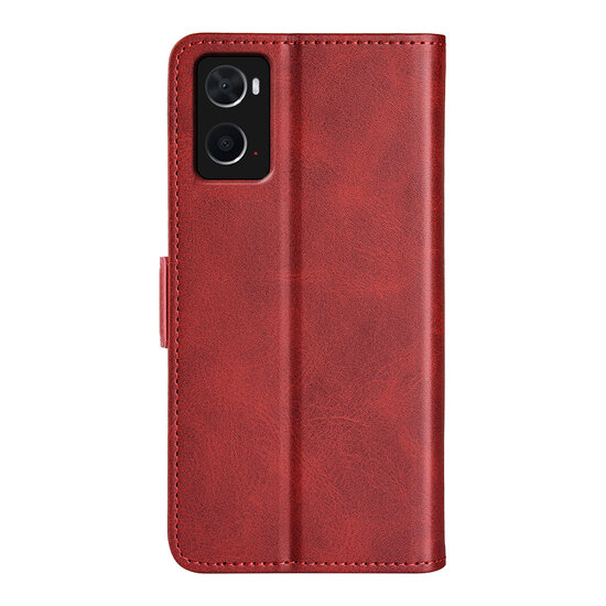 Oppo A76 / Oppo A96 Hoesje - MobyDefend Luxe Wallet Book Case (Sluiting Zijkant) - Rood