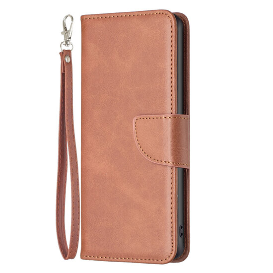 Oppo A76 / Oppo A96 Hoesje - MobyDefend Wallet Book Case Met Koord - Bruin