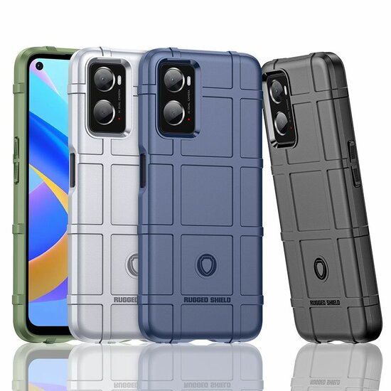 Oppo A76 / Oppo A96 Hoesje - Mobydefend Rugged Shield TPU Backcover - Groen