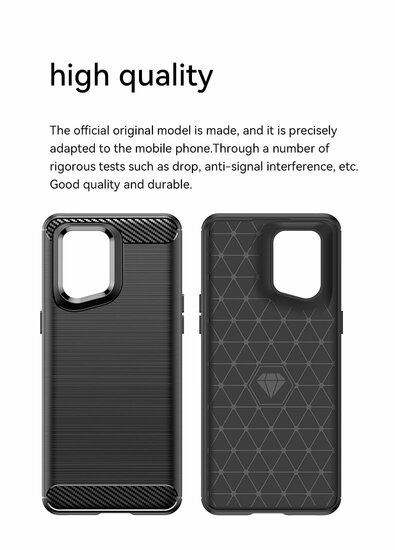 Oppo Find X5 Pro Hoesje - MobyDefend TPU Backcover - Geborstelde Metaal &amp; Carbon-Look - Rood