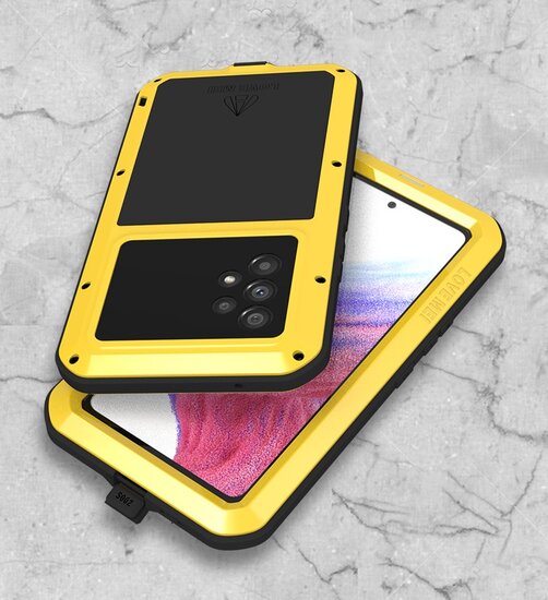 Samsung Galaxy A53 Hoes - Love Mei Metalen Case - Extreme Protection - Zwart