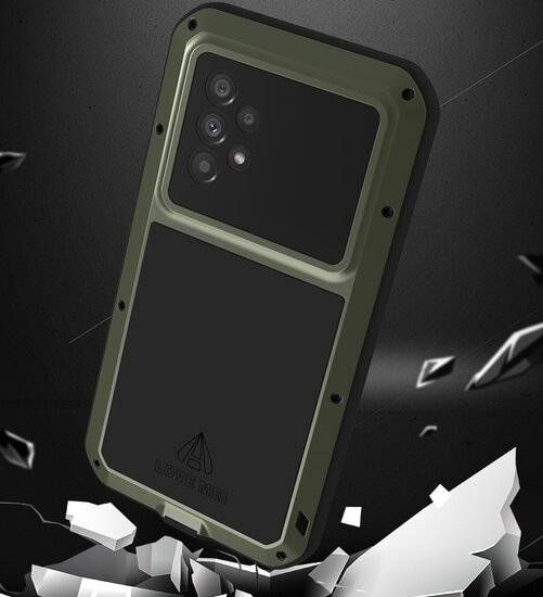 Samsung Galaxy A53 Hoes - Love Mei Metalen Case - Extreme Protection - Groen