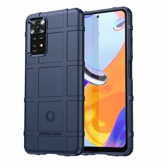 Xiaomi Redmi Note 11 Pro Hoesje, Rugged Shield TPU Gelcase, Blauw