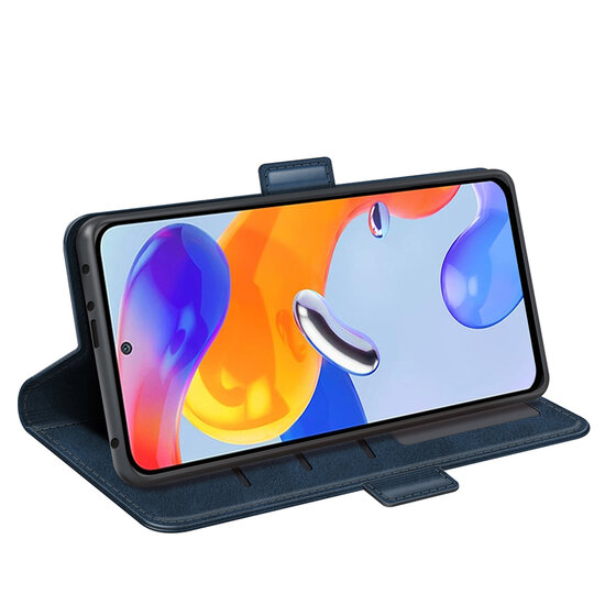 Xiaomi Redmi Note 11 Pro Hoesje - MobyDefend Luxe Wallet Book Case (Sluiting Zijkant) - Blauw