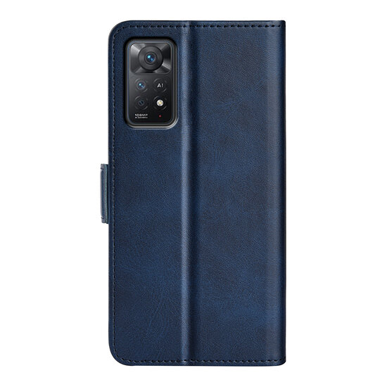 Xiaomi Redmi Note 11 Pro Hoesje - MobyDefend Luxe Wallet Book Case (Sluiting Zijkant) - Blauw