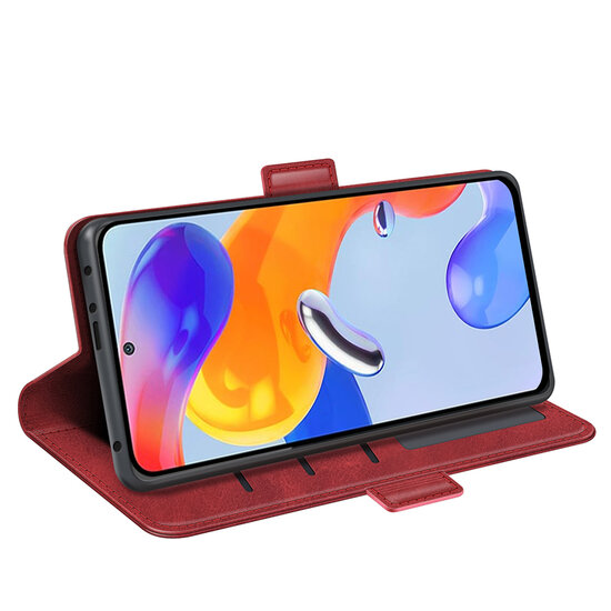Xiaomi Redmi Note 11 Pro Hoesje - MobyDefend Luxe Wallet Book Case (Sluiting Zijkant) - Rood