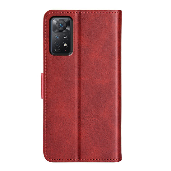 Xiaomi Redmi Note 11 Pro Hoesje - MobyDefend Luxe Wallet Book Case (Sluiting Zijkant) - Rood