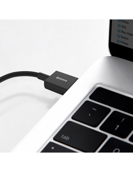 Baseus USB-A naar Lightning kabel, 1 Meter, Zwart