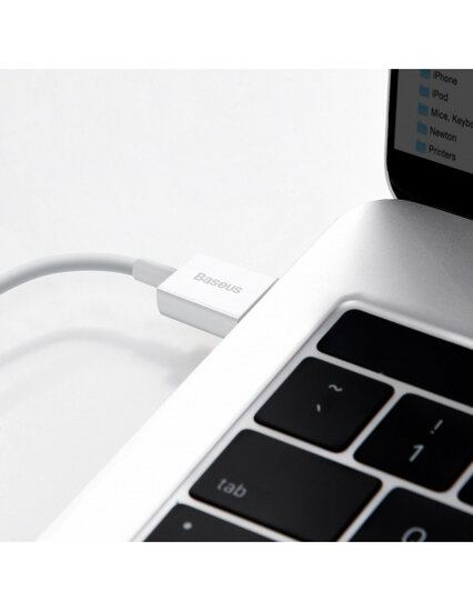 Baseus USB-A naar Lightning kabel - 2 Meter - Wit
