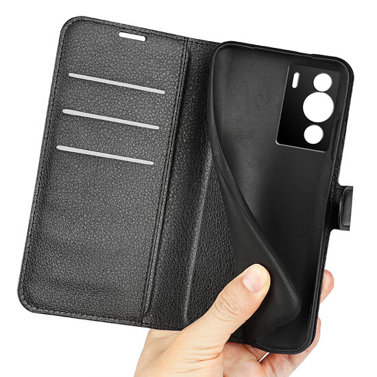 Sony Xperia 10 IV Hoesje - MobyDefend Kunstleren Wallet Book Case (Sluiting Voorkant) - Zwart