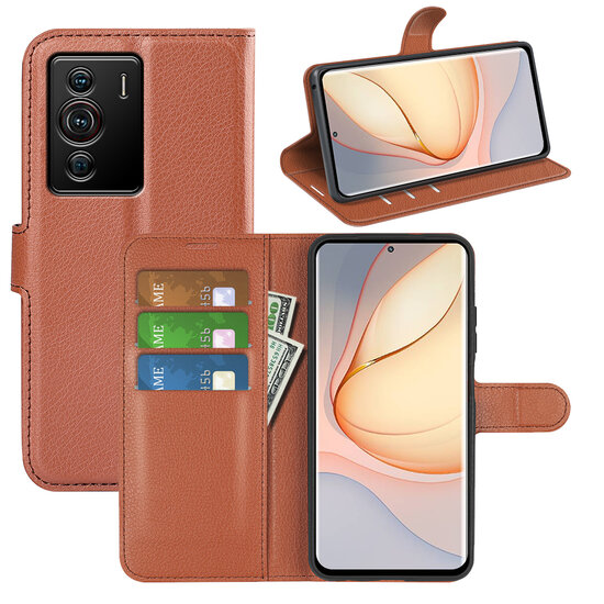 Sony Xperia 10 IV Hoesje - MobyDefend Kunstleren Wallet Book Case (Sluiting Voorkant) - Bruin