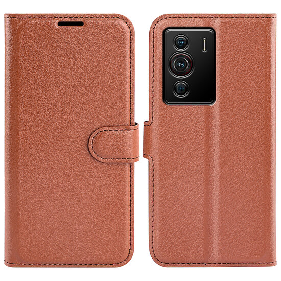 Sony Xperia 10 IV Hoesje, MobyDefend Kunstleren Wallet Book Case (Sluiting Voorkant), Bruin