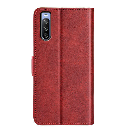Sony Xperia 10 IV Hoesje - MobyDefend Luxe Wallet Book Case (Sluiting Zijkant) - Rood