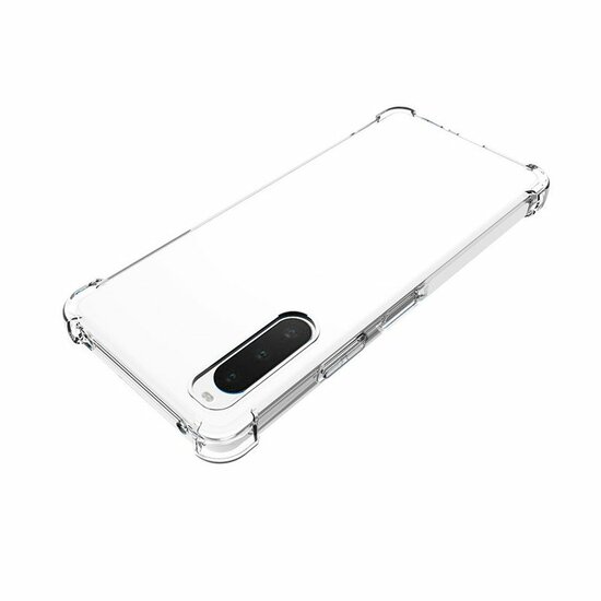 Sony Xperia 10 IV Hoesje, MobyDefend Transparante Shockproof TPU Gelcase, Verstevigde Hoeken, Volledig Doorzichtig