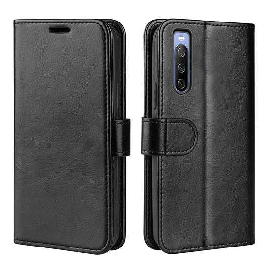 Sony Xperia 10 IV Hoesje - MobyDefend Wallet Book Case (Sluiting Achterkant) - Zwart