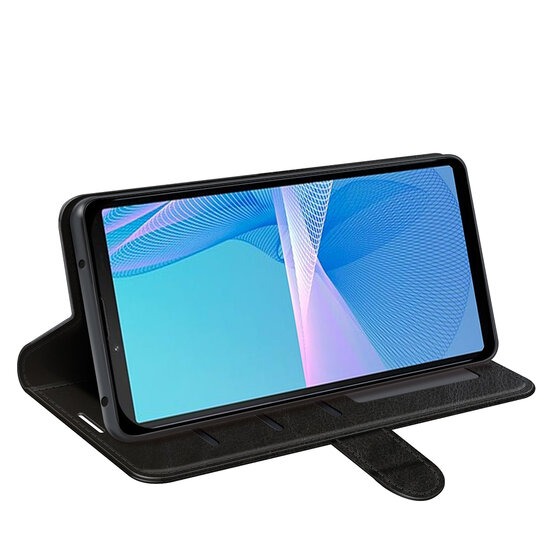 Sony Xperia 10 IV Hoesje - MobyDefend Wallet Book Case (Sluiting Achterkant) - Zwart