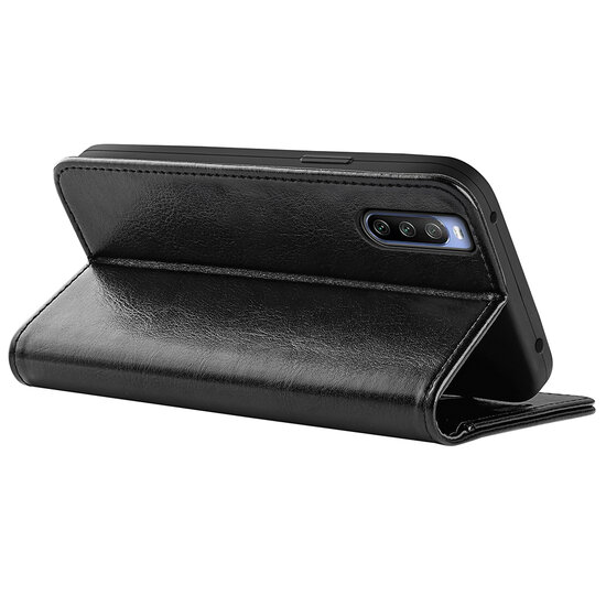 Sony Xperia 10 IV Hoesje, MobyDefend Wallet Book Case (Sluiting Achterkant), Zwart