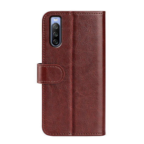 Sony Xperia 10 IV Hoesje - MobyDefend Wallet Book Case (Sluiting Achterkant) - Bruin