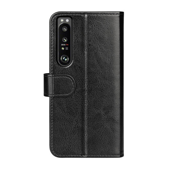 Sony Xperia 1 IV Hoesje, MobyDefend Wallet Book Case (Sluiting Achterkant), Zwart