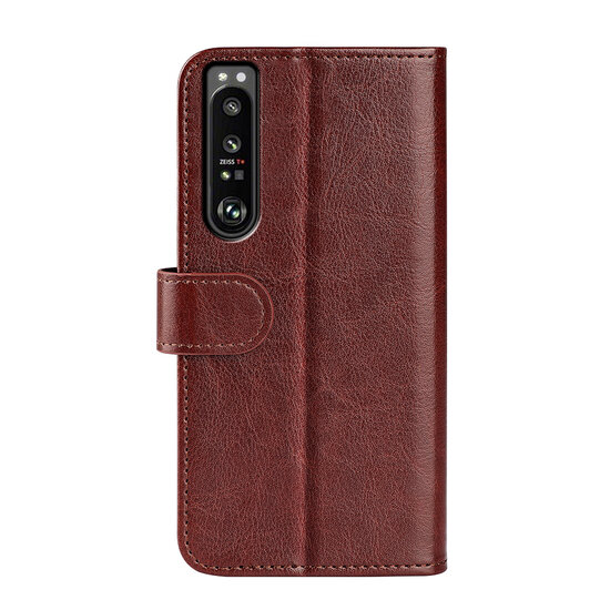 Sony Xperia 1 IV Hoesje, MobyDefend Wallet Book Case (Sluiting Achterkant), Bruin