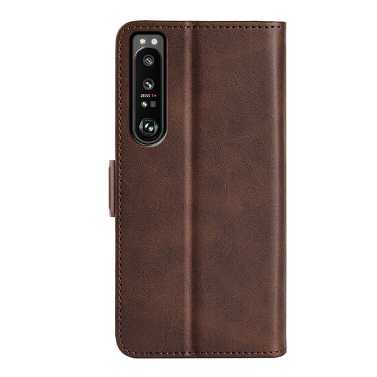 Sony Xperia 1 IV Hoesje - MobyDefend Luxe Wallet Book Case (Sluiting Zijkant) - Bruin