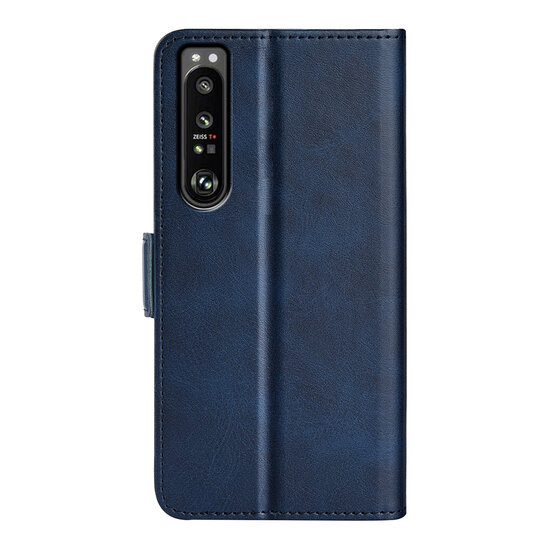 Sony Xperia 1 IV Hoesje, MobyDefend Luxe Wallet Book Case (Sluiting Zijkant), Blauw